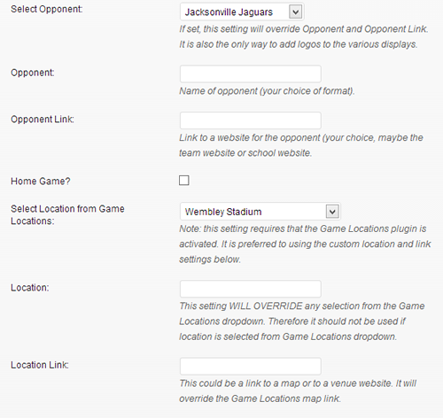 Game Location Data Entry